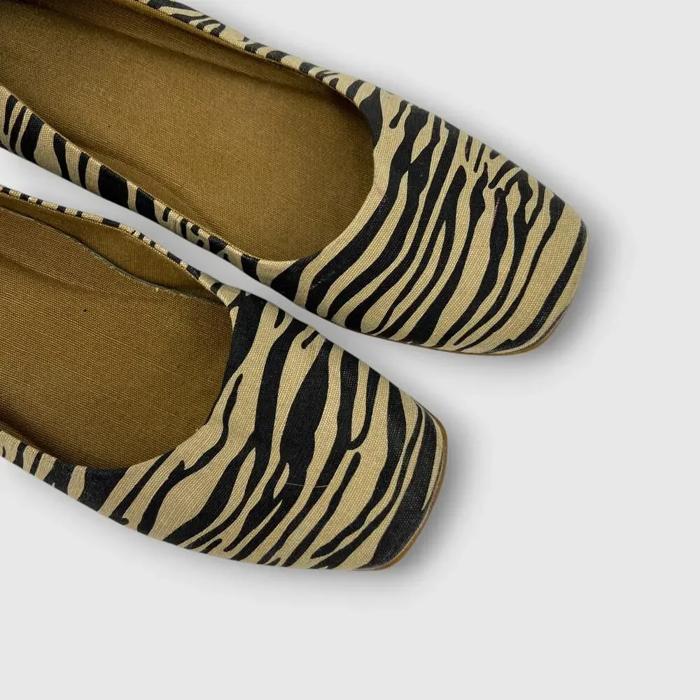 Y2k Easy Spirit Zebra Print Square Toe Ballet Flats Women’s 9M